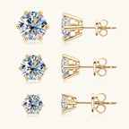 White flower design moissanite stud earring on white background