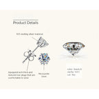 Side view of flat back flower moissanite stud earring