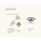 Detail of six-claw setting holding moissanite in flower stud