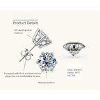 Luxury flower design earring with sparkling diamond-like stone