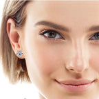 Elegant jewelry detail of moissanite in sterling silver flower