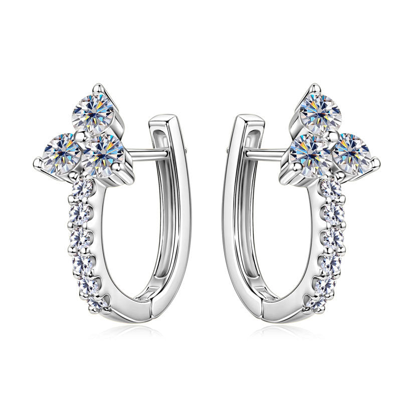 Artistic geometric design of bohemian moissanite drop earrings handcrafted