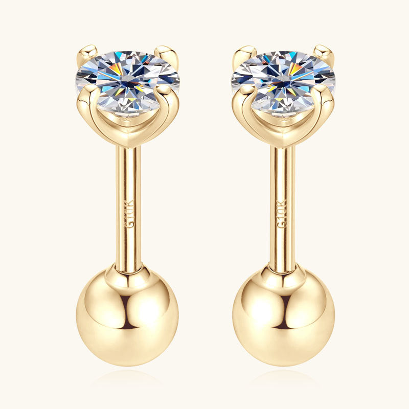 Flat back gold flower stud earring display