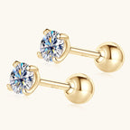 Gold flower stud earring with sparkle detail