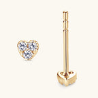 14K Gold heart-shaped stud earrings with Moissanite stones