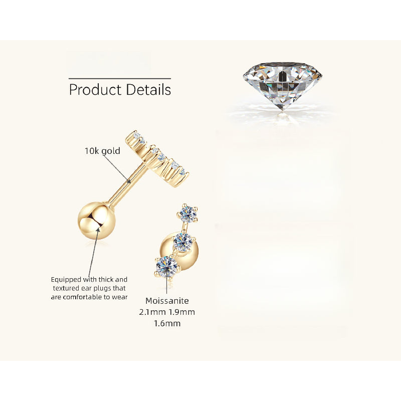 Image of women styling gold star stud earrings for everyday wear