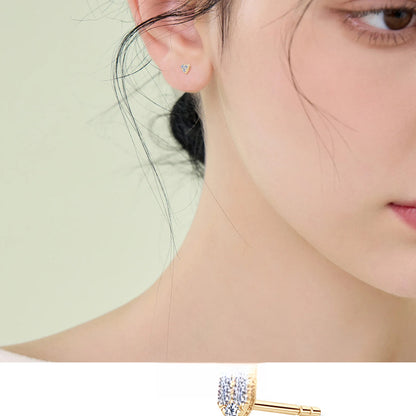 Heart earrings size reference with measurement guide