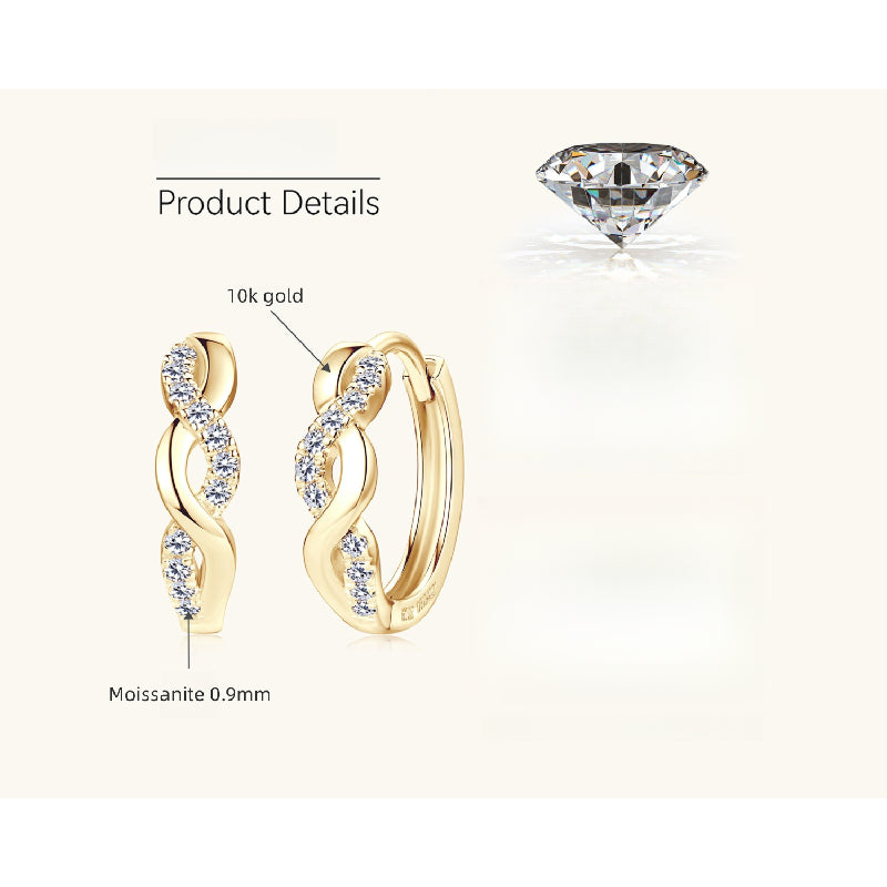 Luxury bridal huggie earring with moissanite sparkle