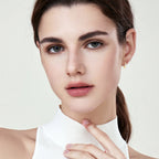 Side view of huggie earrings showing screw back closure