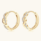 Elegant huggie earring showing stone brilliance