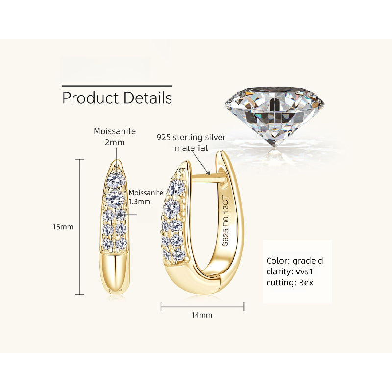 Image showing elegant drop of leaf moissanite earrings in natural light