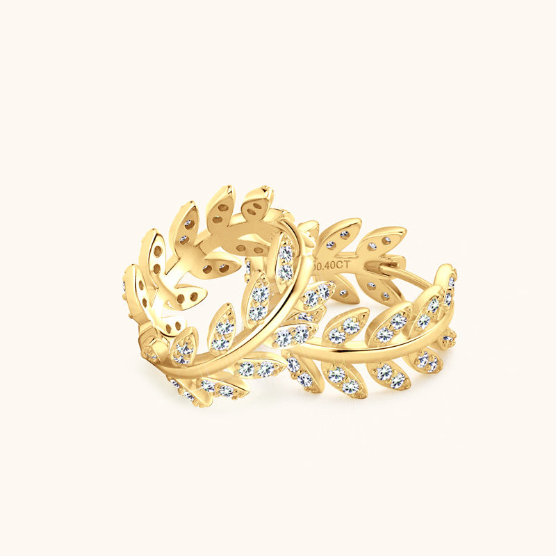 Leaf shape flat back stud earrings showing botanical design