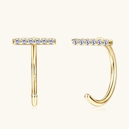14K gold flat back stud earrings by Luckinging main product view