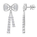 Overhead view of Luckinging bow stud earrings showing full shape