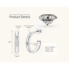 Full pair of Luckinging C-shape dangle earrings with moissanite