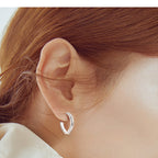 Rear view of Luckinging hypoallergenic dangle earrings