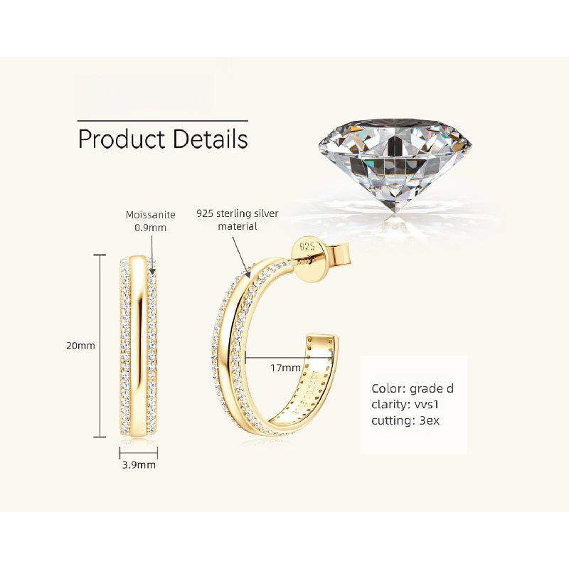 Minimalist oval-shaped dangle earrings in natural light