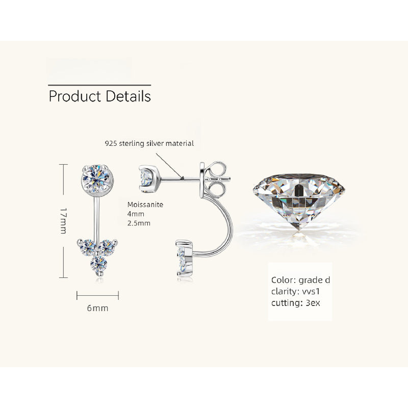 Luckinging C-shape dangle earrings worn casually in a natural setting