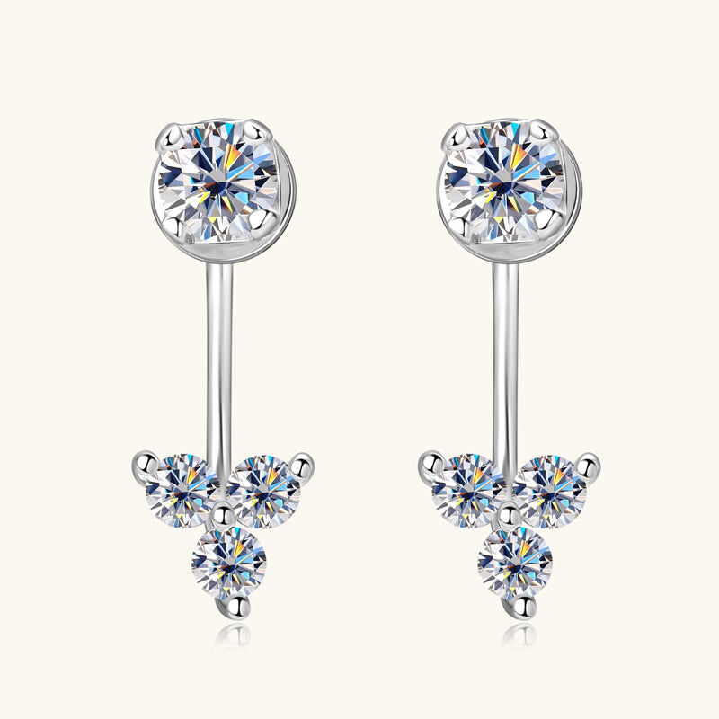 Back view of Luckinging hypoallergenic sterling silver dangle earring