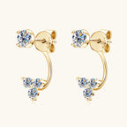 Detail of 4mm moissanite stone set in Luckinging C-shape earring