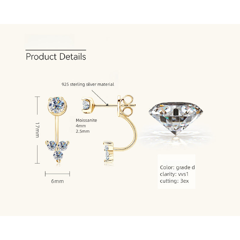 Profile angle of Luckinging C-shaped earring reflecting light