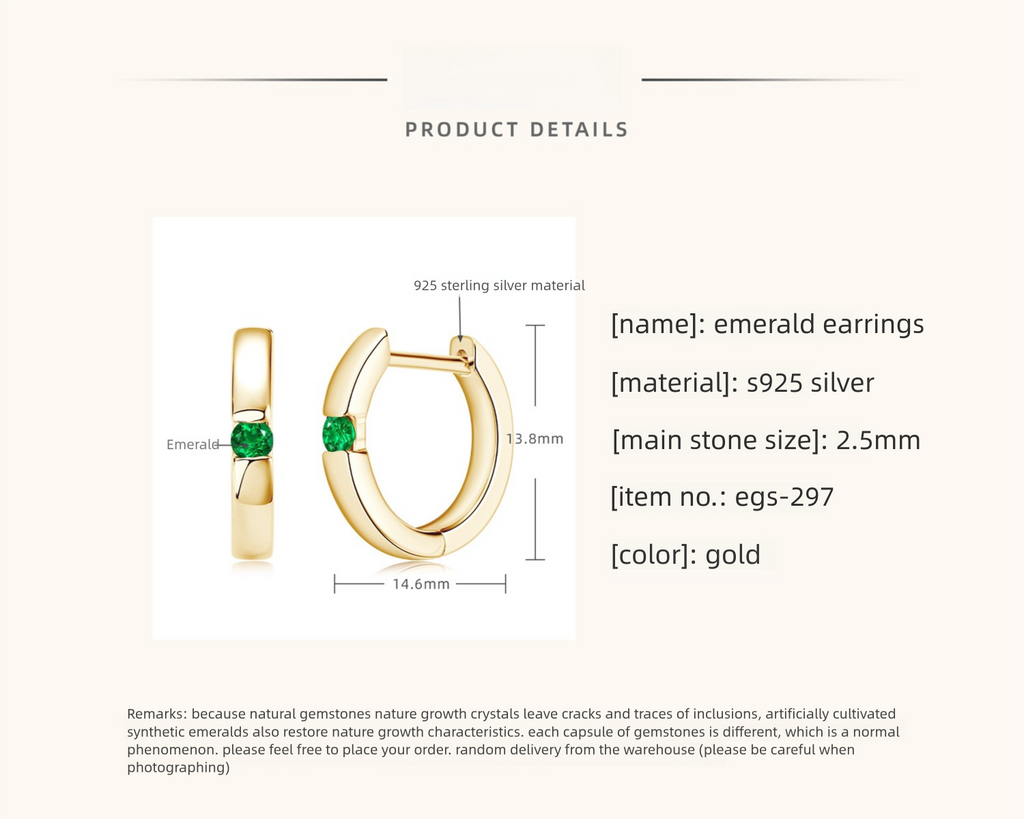 Flat lay image of the earrings with packaging or accessories