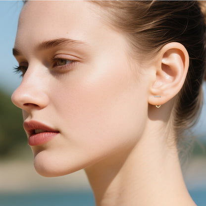Close up flat back earring construction for all day comfort