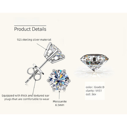 Professional product shot of flower moissanite sterling silver stud earrings