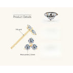 Stylish gold flower stud earring on clean white background