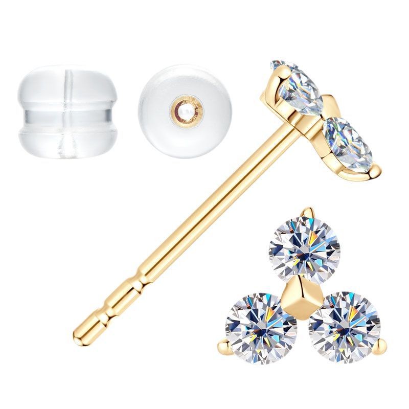 Branded Luckinging flower stud earring design detail
