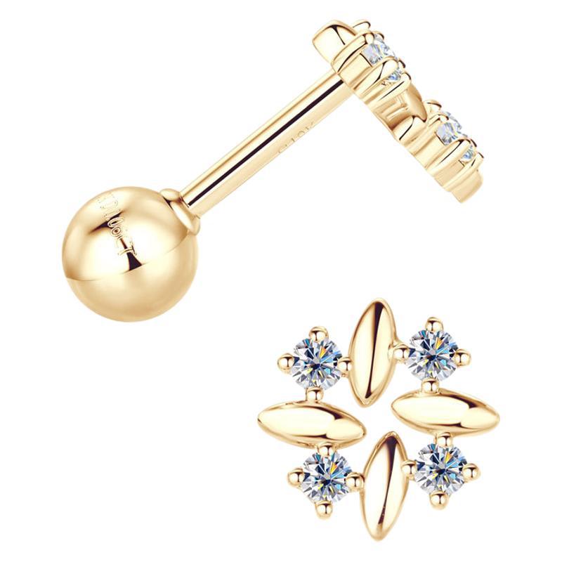 Stylish gold huggie earring for subtle sparkle