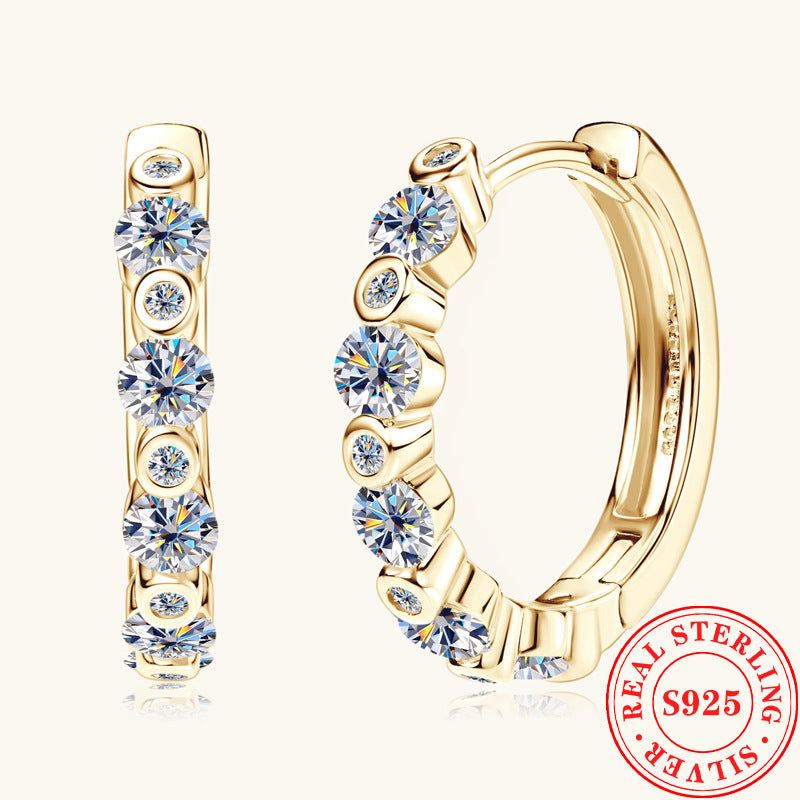 Round Moissanite Arrangement Earrings -  -  Luckinging