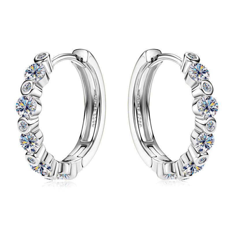 Round Moissanite Arrangement Earrings -  -  Luckinging