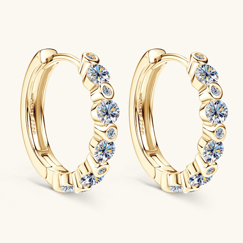 Round Moissanite Arrangement Earrings -  -  Luckinging