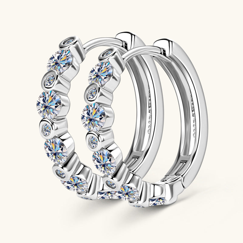 Round Moissanite Arrangement Earrings -  -  Luckinging