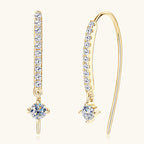 Luckinging Moissanite Huggie Earrings front view