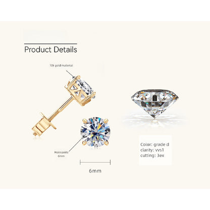 Light refraction showcase of Luckinging huggie earrings moissanite sparkle and fire