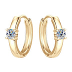 Luxury small hoop earring with brilliant center gem