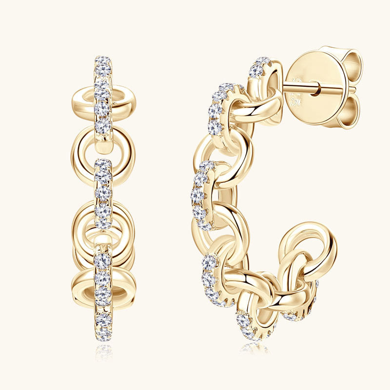 Luckinging Moissanite Chain Earrings front view