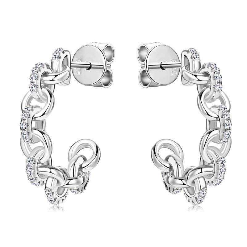 Luckinging Moissanite Chain Earrings back view