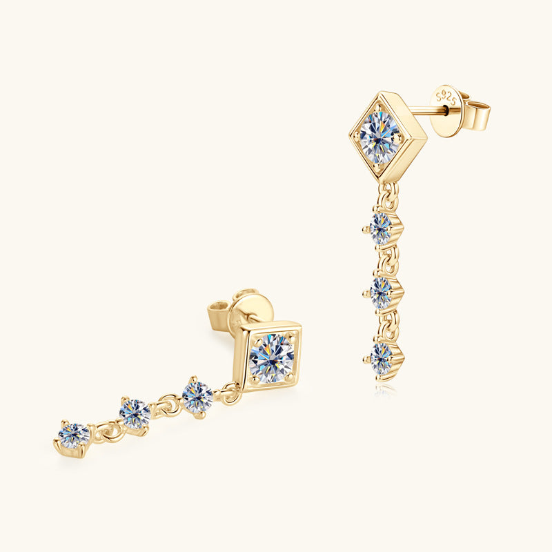 Side angle shot of Luckinging dangle earrings design