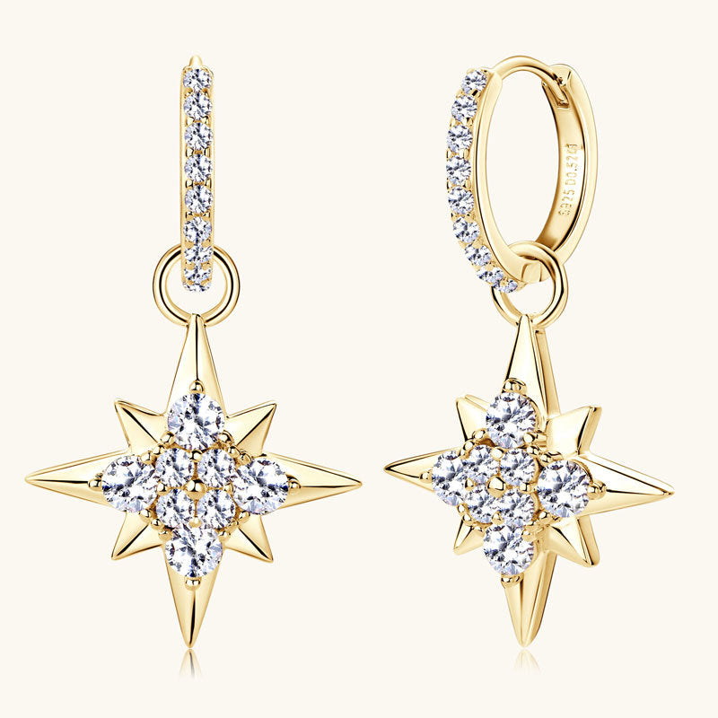 Luckinging moissanite dangle earrings front view