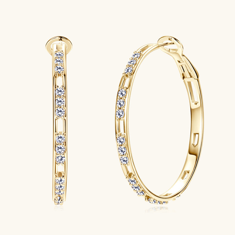 Silver moissanite dangle earrings with round design
