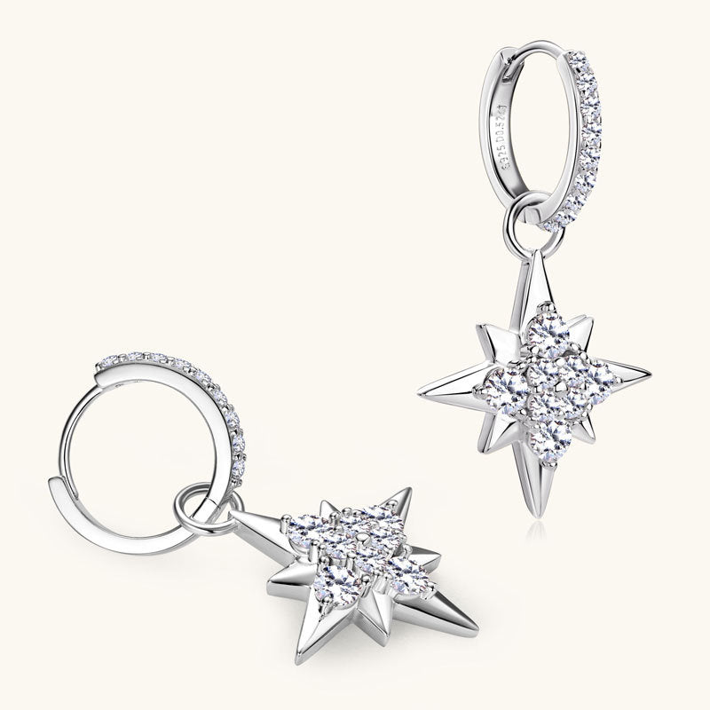 Luckinging moissanite dangle earrings side angle