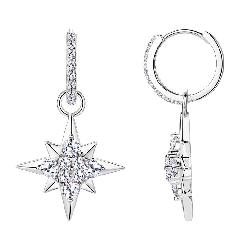 Luckinging moissanite dangle earrings zircon stones