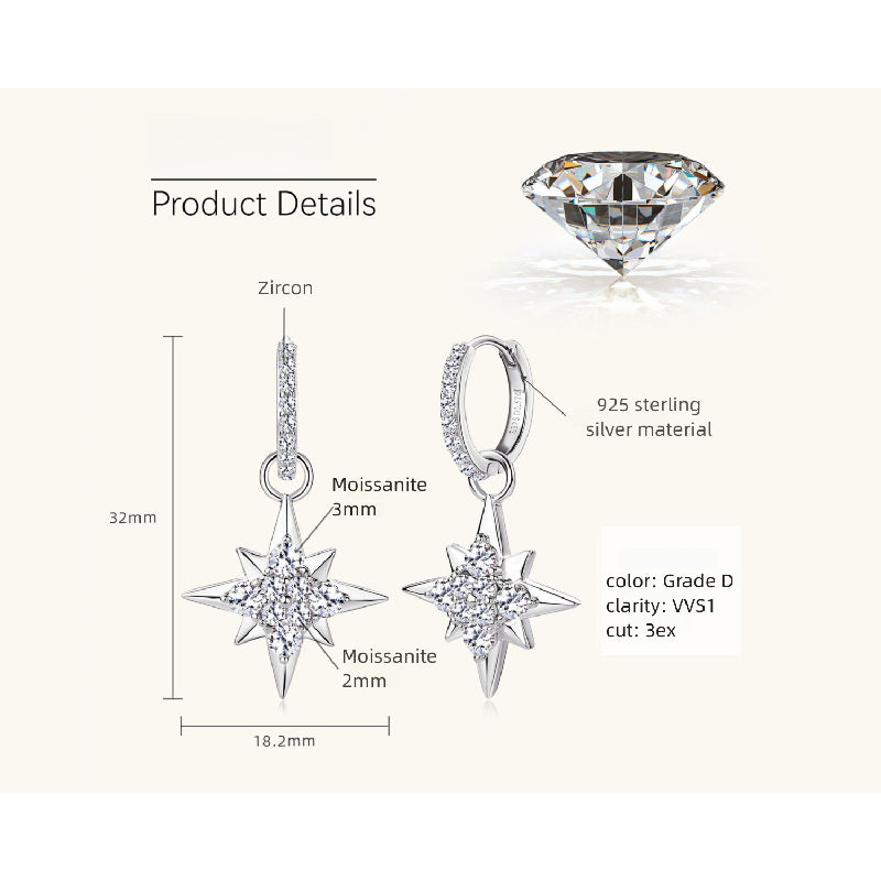 Luckinging moissanite dangle earrings hanging design