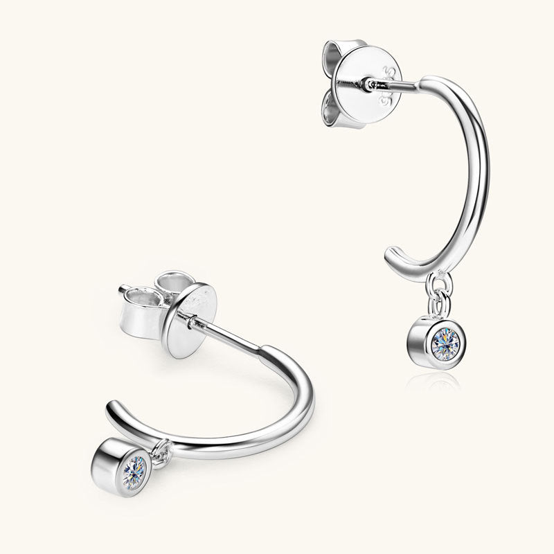 Half Open Moissanite Earrings -  -  Luckinging