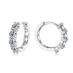 Profile view of Luckinging Moissanite Huggie Earrings