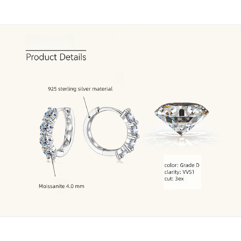 Luckinging Moissanite Earrings with natural lighting
