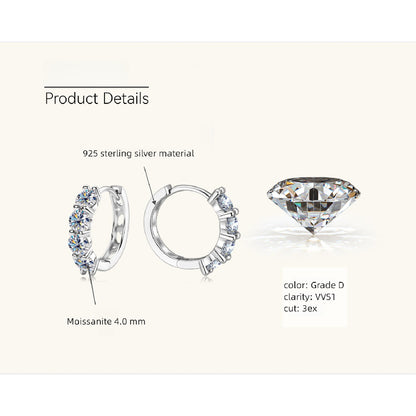 Complete Luckinging moissanite huggie earrings collection showcase display